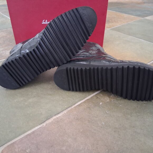 Salvatore Ferragamo Black Leather Boots - Picture 4 of 8